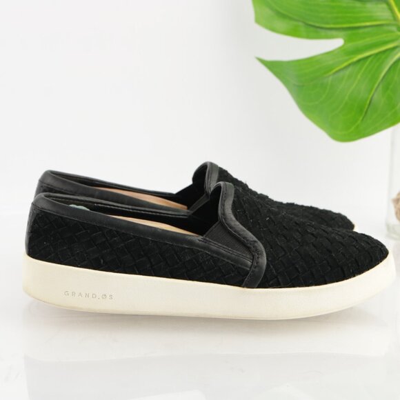Cole Haan Womens Grandpro Slip On Shoes Size 9 Black Woven Suede Sporty Loafers - Picture 4 of 11